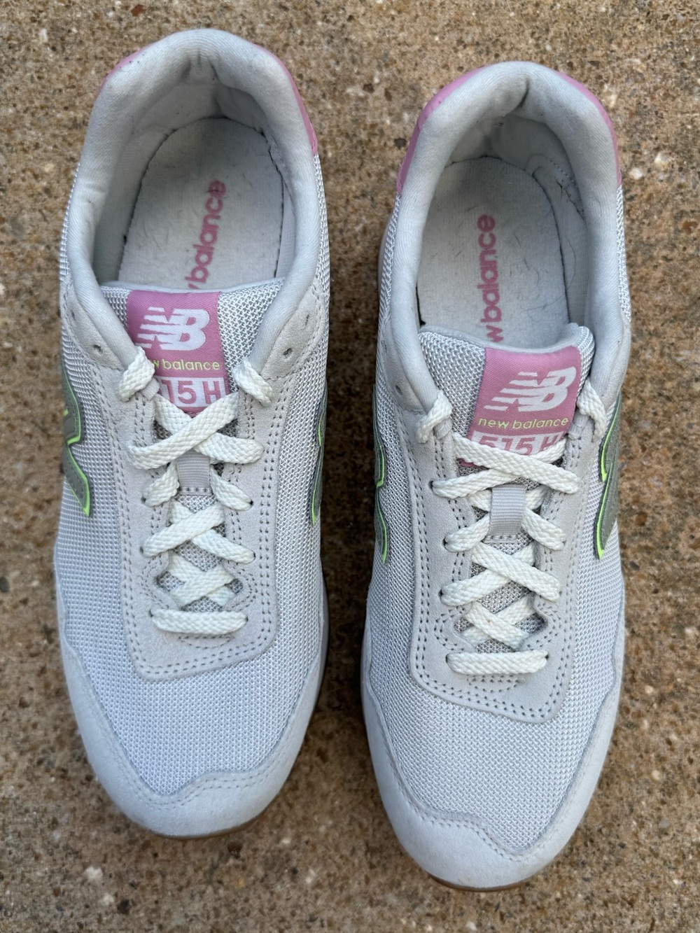 New Balance 515 Women's Grey & Pink Retro Runner Sneakers neon green - Picture 6 of 7